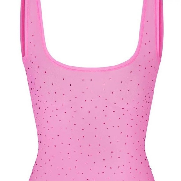 SKIMS Pink Rhinestone Sheer Tank - Picture 2 of 5